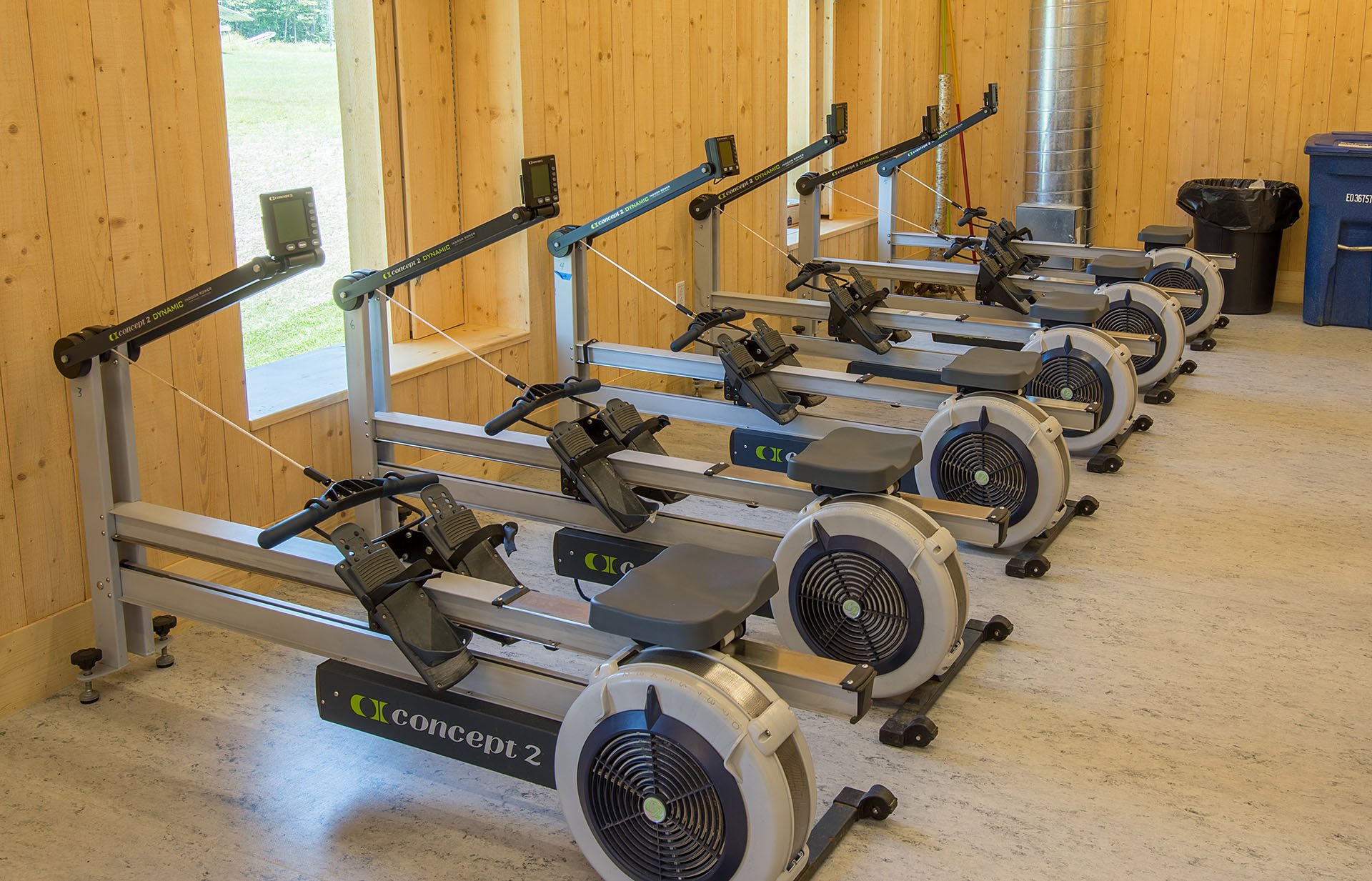 Row of Concept2 Dynamic RowErgs