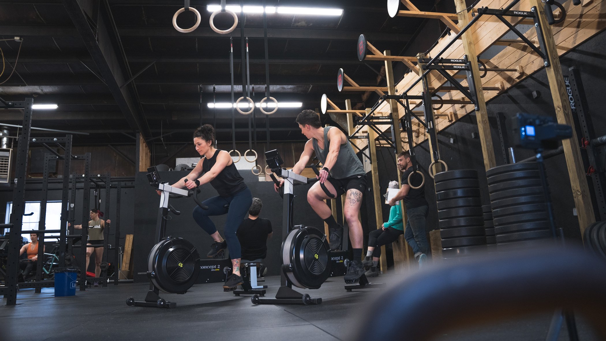 BikeErgs in use at a CrossFit Box