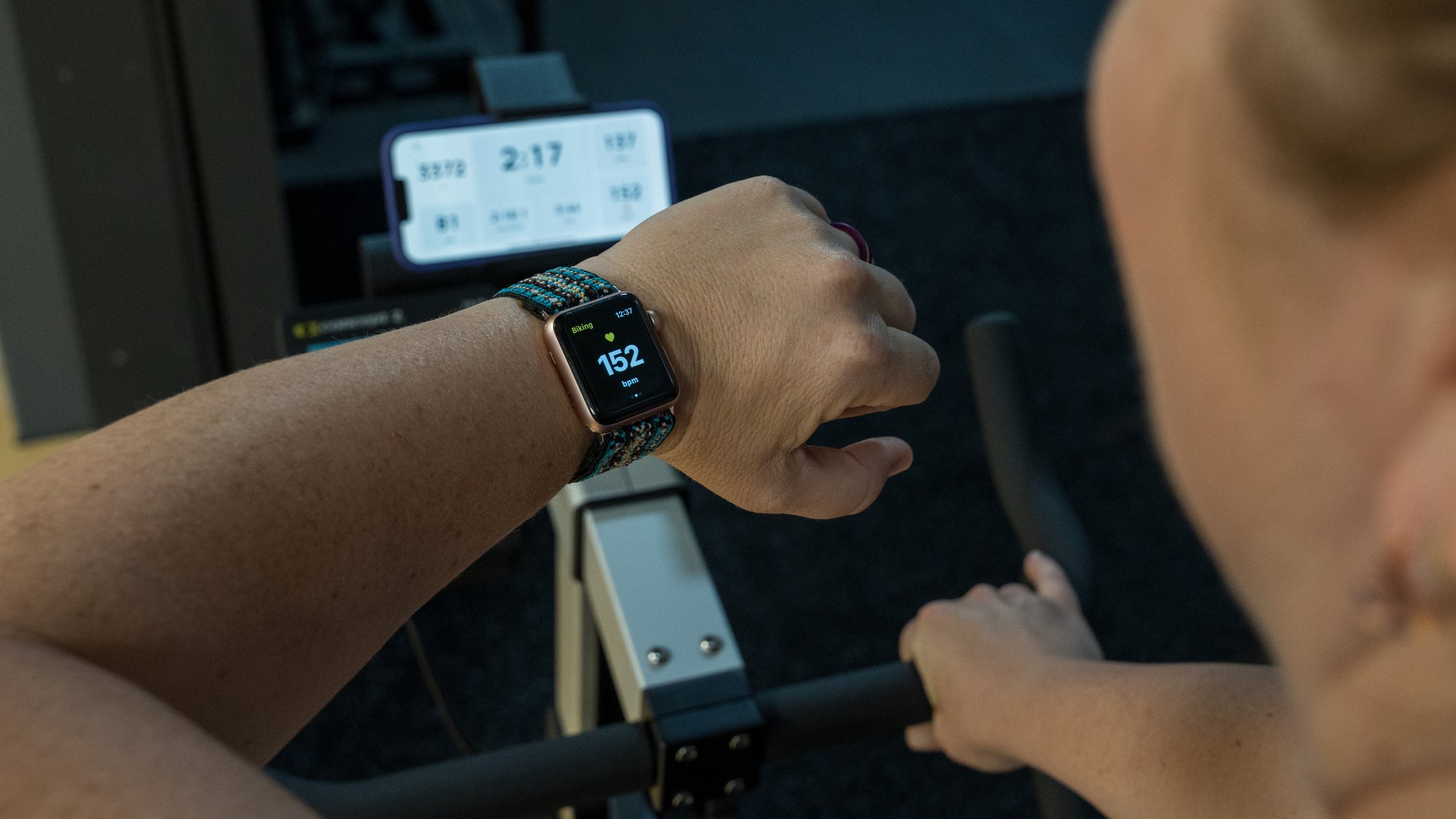 ErgData in use with the Apple Watch app
