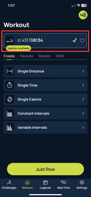 ErgData showing Update Available