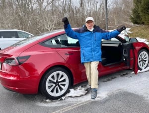 Don McCloskey with his Tesla