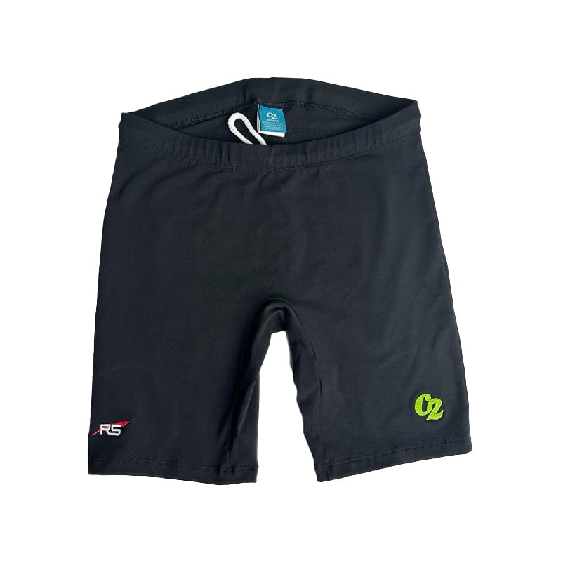 Cotton Lycra shorts with green C2 swish logo