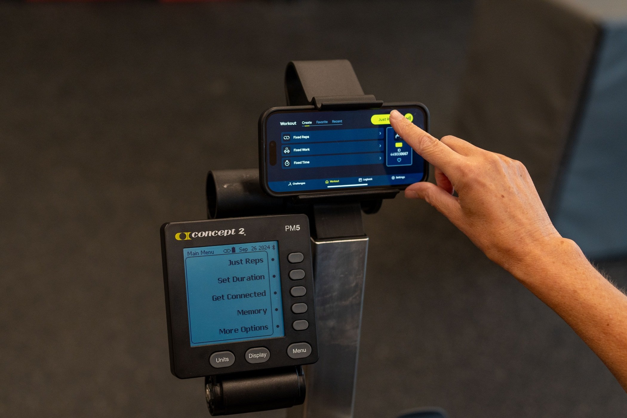 ErgData being used on a StrengthErg