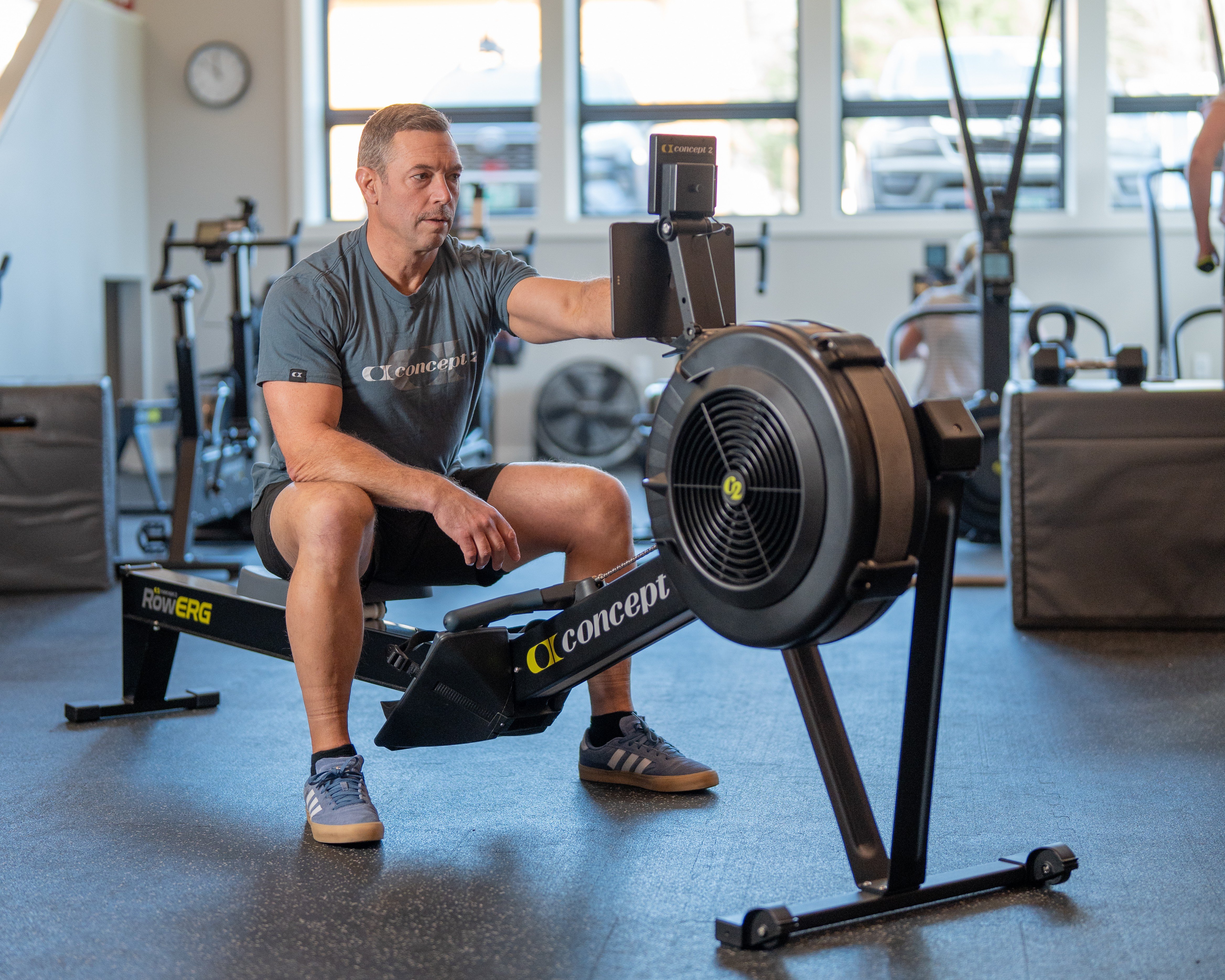 Man rowing on Concept2 RowErg