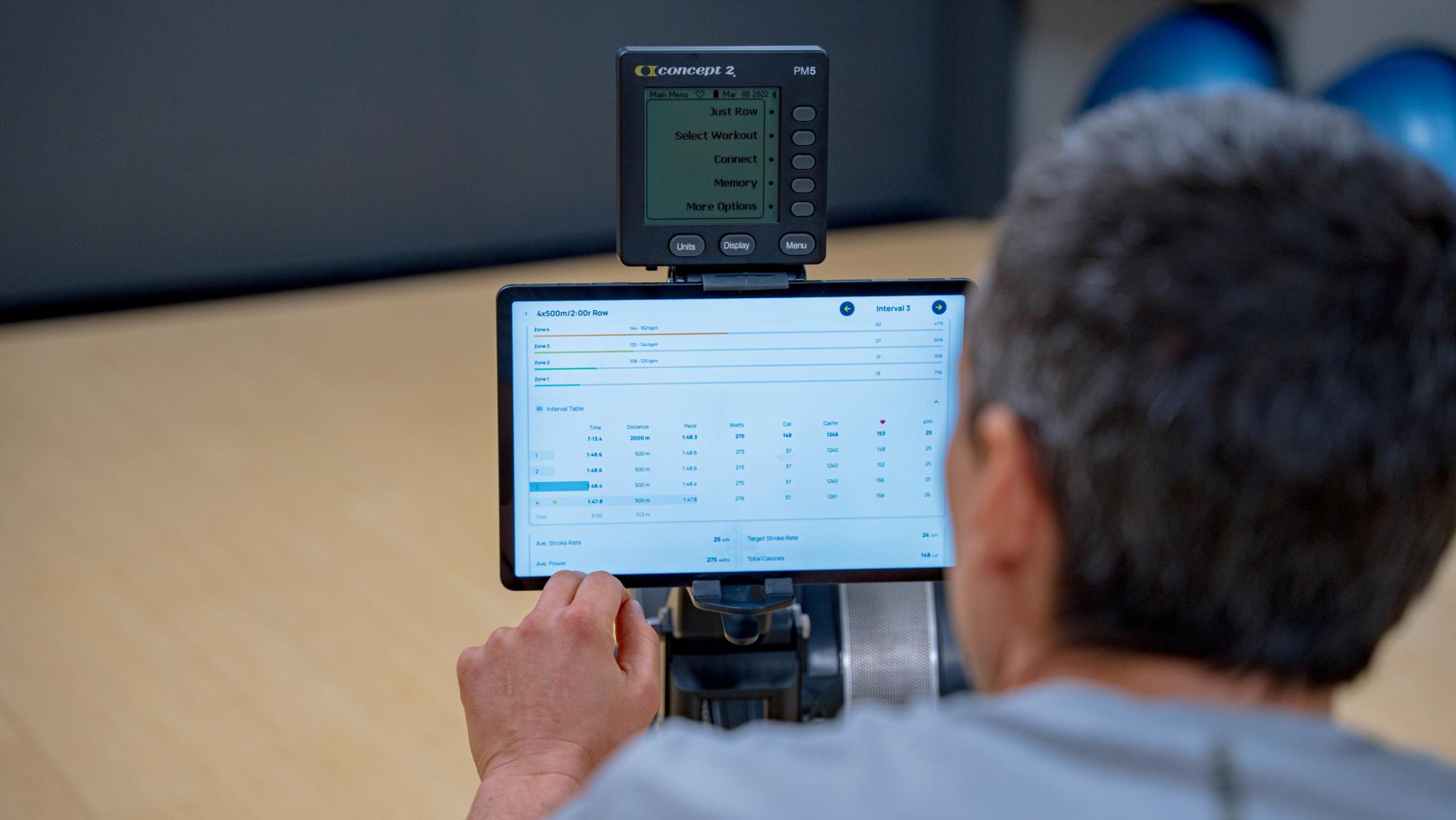 Looking at workout analysis on ErgData