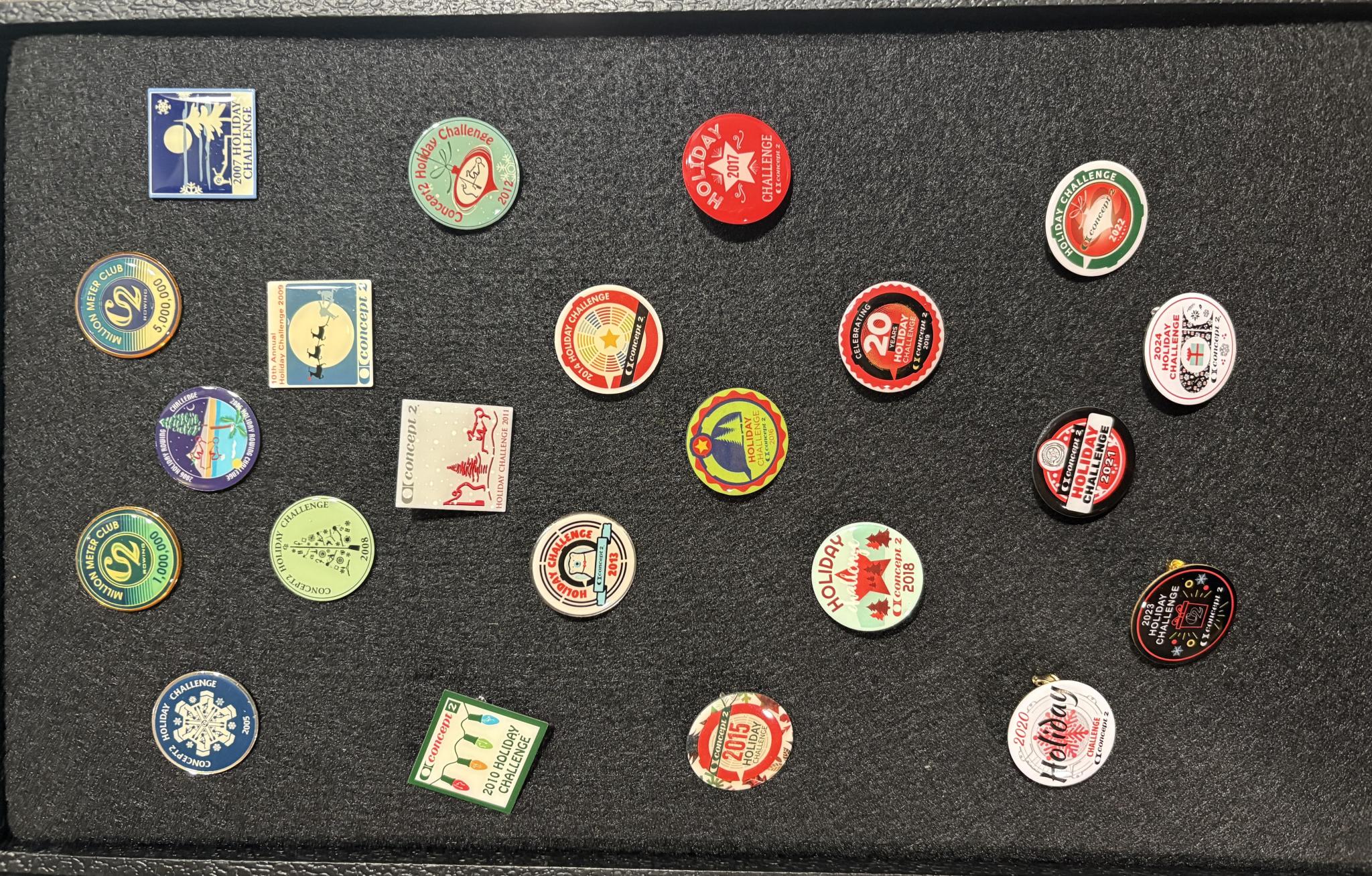 Concept2 Holiday Challenge Pins