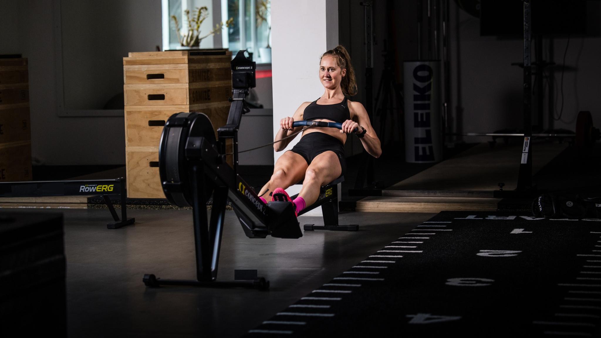 Linda Meier on Concept2 RowErg
