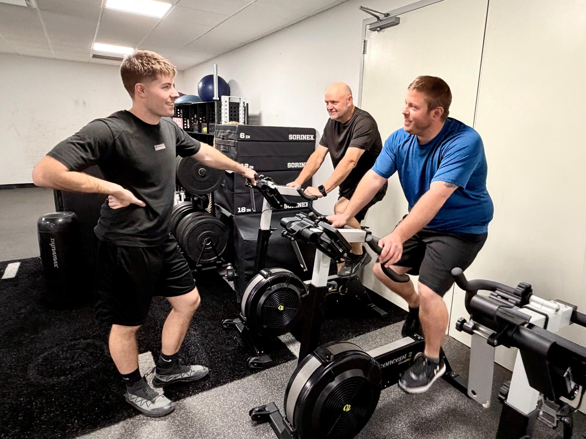 Men on Concept2 BikeErg