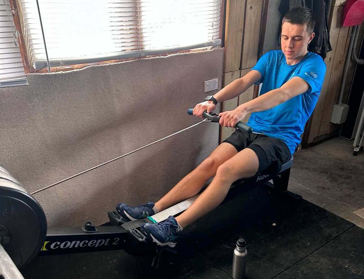 Toby Ireland on RowErg at Finish