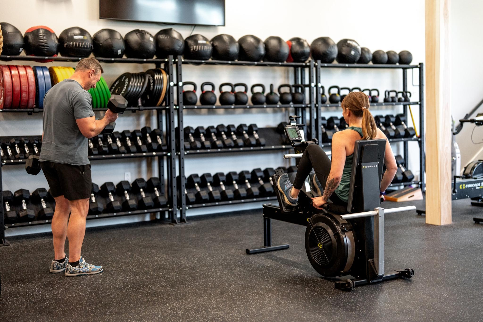 Woman on StrengthErg in gym